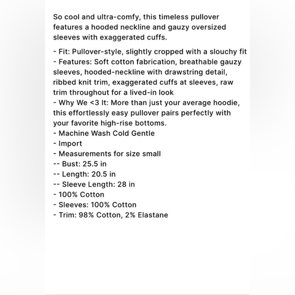 NWT FREE PEOPLE LOVE LETTER HOODIE IN NOMADIC DESERT size S - Picture 9 of 9